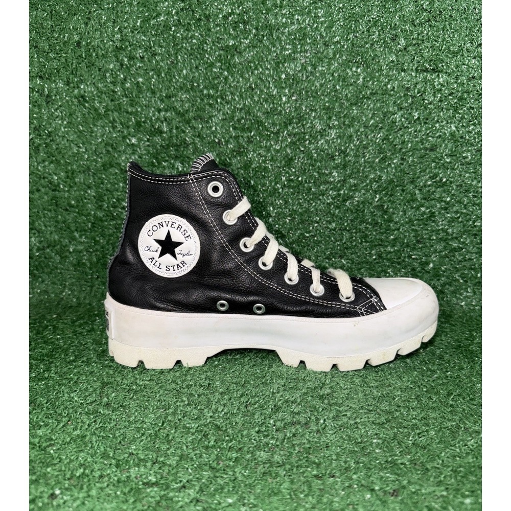 Converse CT All Star Lugged 2.0 Women's Size‎ 6.5 Black Leather Platform Shoes